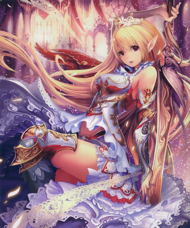 Elf Woman in Armor — Purple, Dramatic, Anime