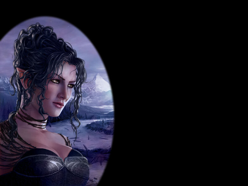 Elf Woman in Armor — Purple, Dramatic