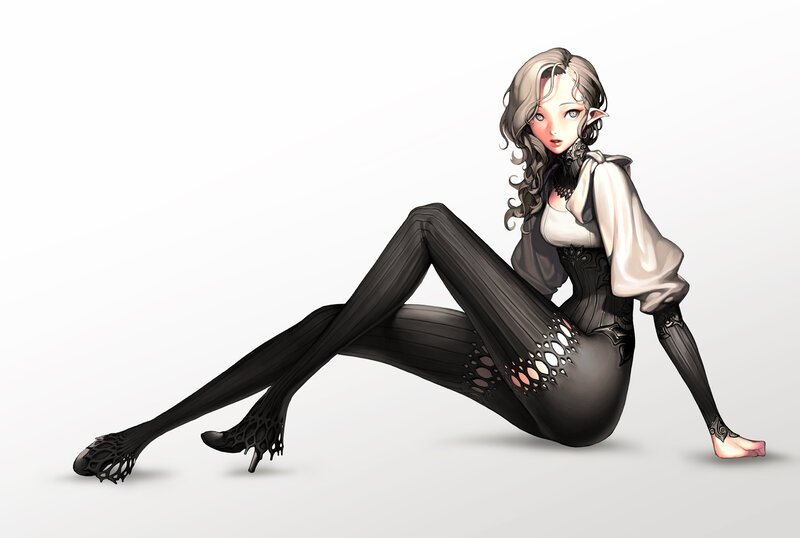 Elf Woman in Black Outfit — Seductive