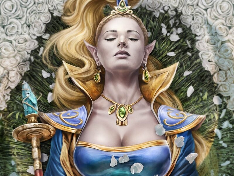 Elf Woman in Blue Armor