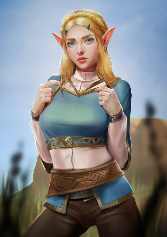 Elf Woman in Blue Top