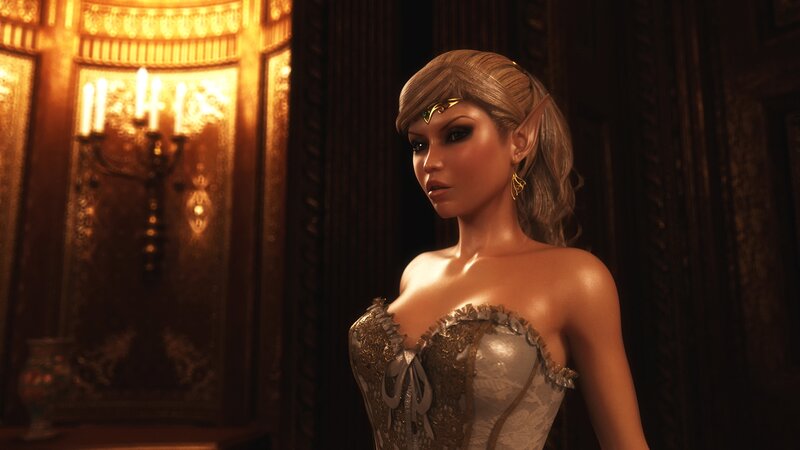 Elf Woman in Corset — Gold