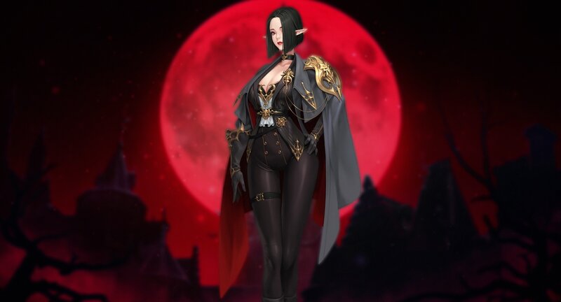 Elf Woman in Dark Armor