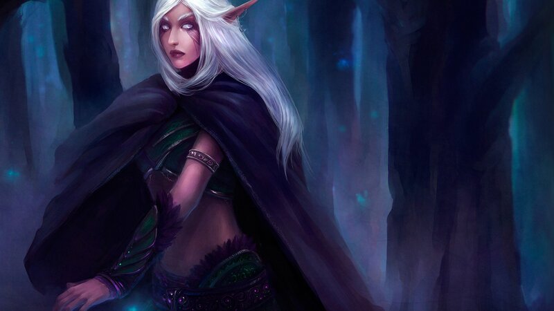 Elf Woman in Dark Cloak
