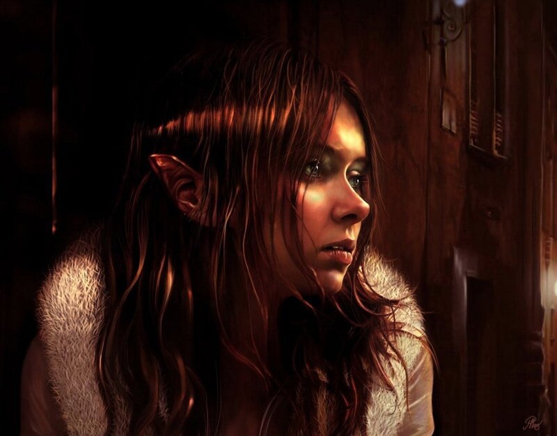 elf woman in dim light