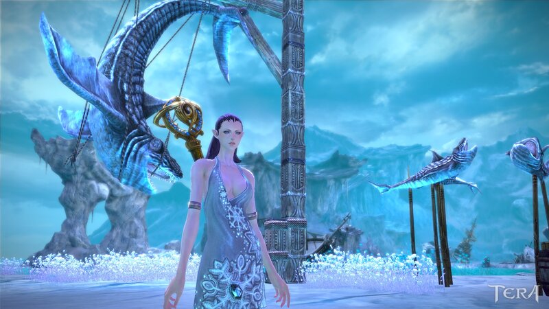 Elf Woman in Dress — Blue, Fantasy