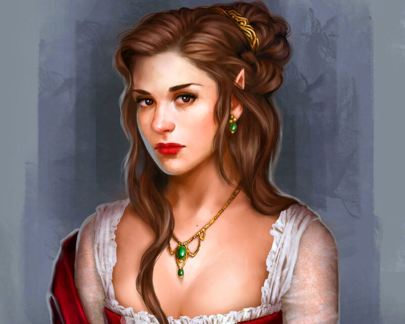 Elf Woman in Dress — Brown
