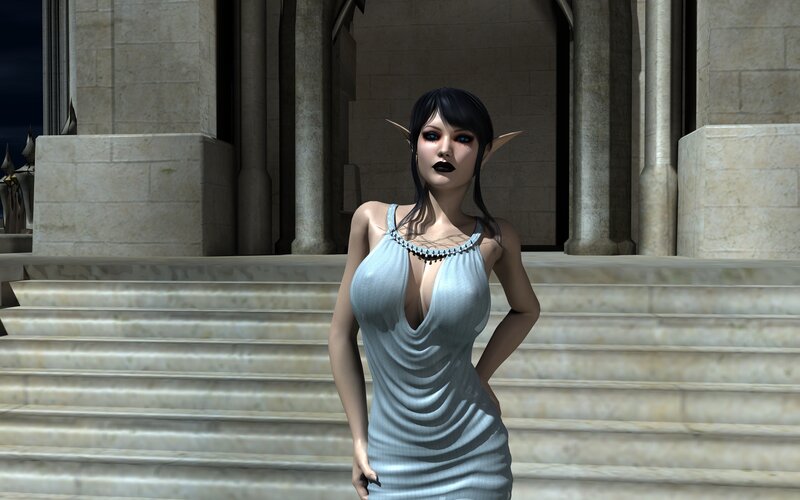 Elf Woman in Dress — Gray