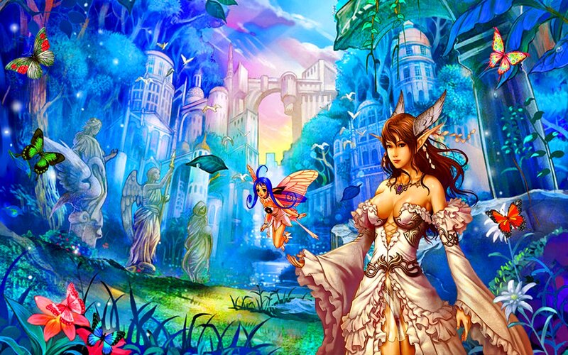 Elf Woman in Fantasy Forest