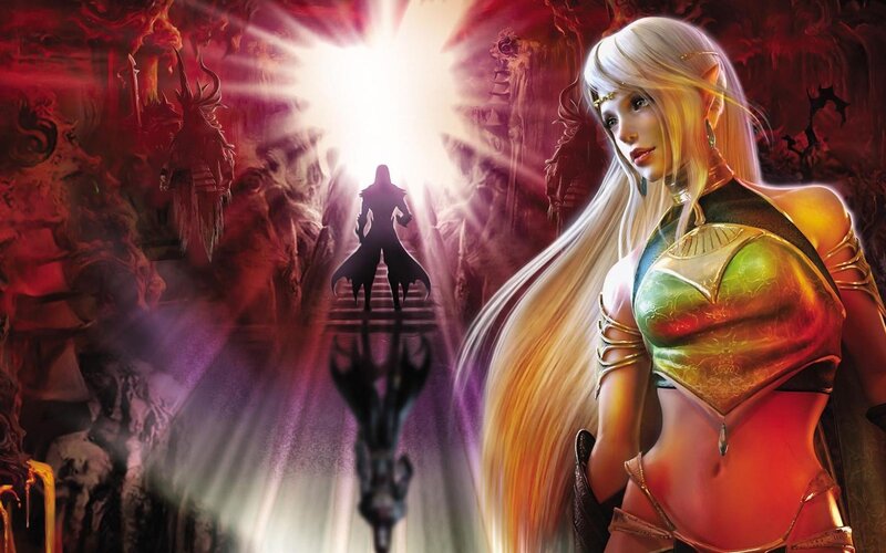 Elf Woman in Fantasy Setting