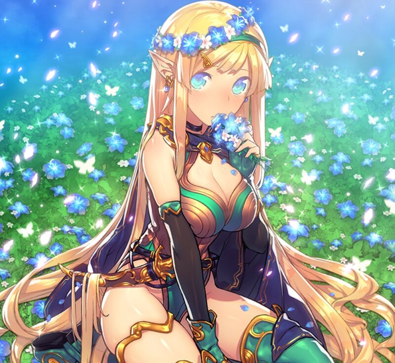 Elf Woman in Field — Blue, Serene, Spring