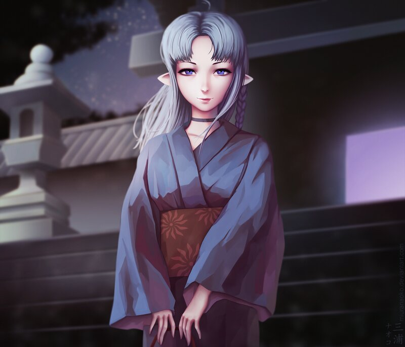 Elf Woman in Kimono