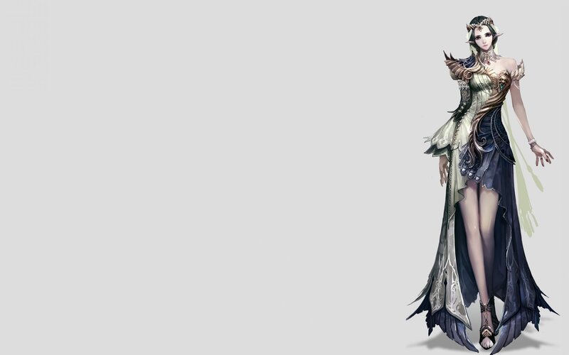 Elf Woman in Long Dress