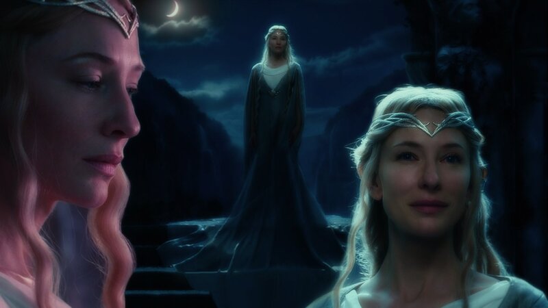 Elf Woman in Night Scene — Blue