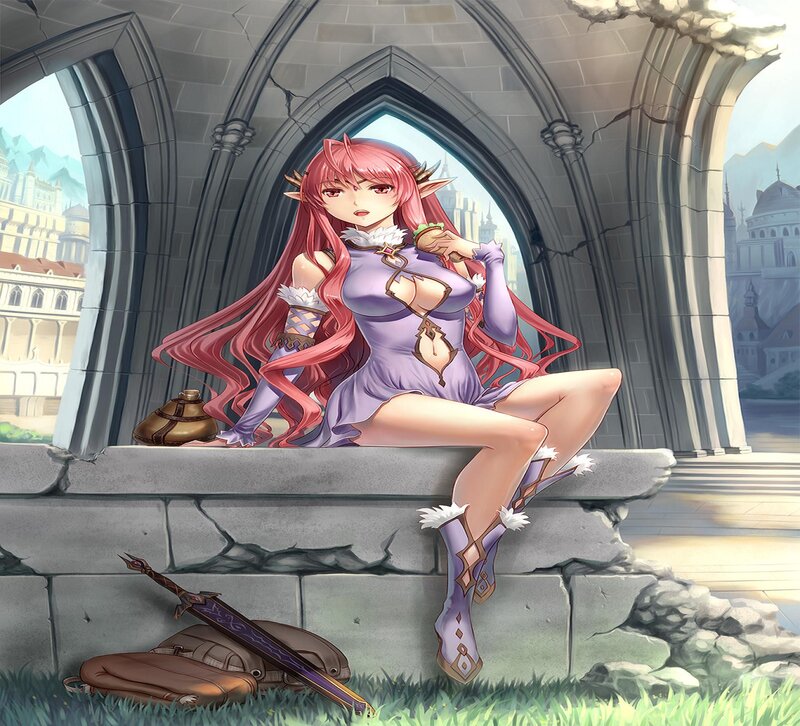 Elf Woman in Purple Dress — Calm