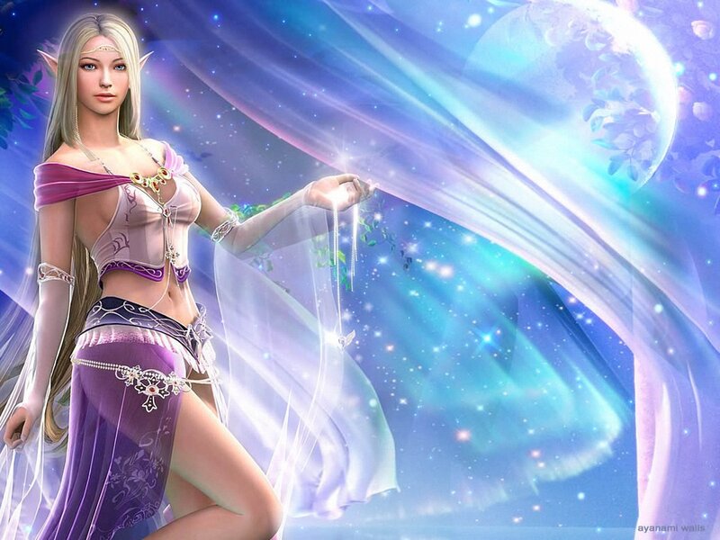 Elf Woman in Purple Dress — Ethereal