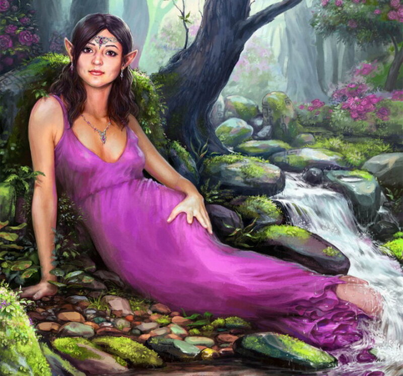 Elf Woman in Purple Dress — Serene