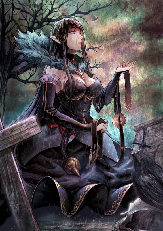 Elf Woman in Rain — Black