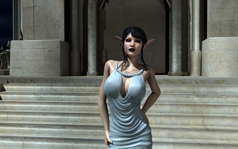 elf woman in silver dress