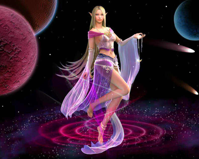 Elf Woman in Space — Purple, Dramatic