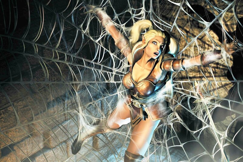 Elf Woman in Web — White