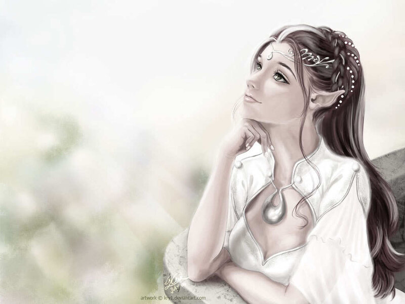 elf woman in white dress