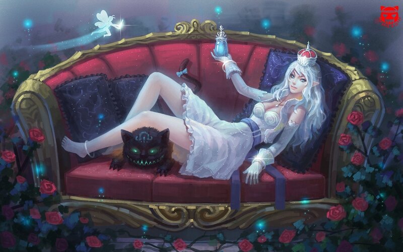 Elf Woman on Couch — White