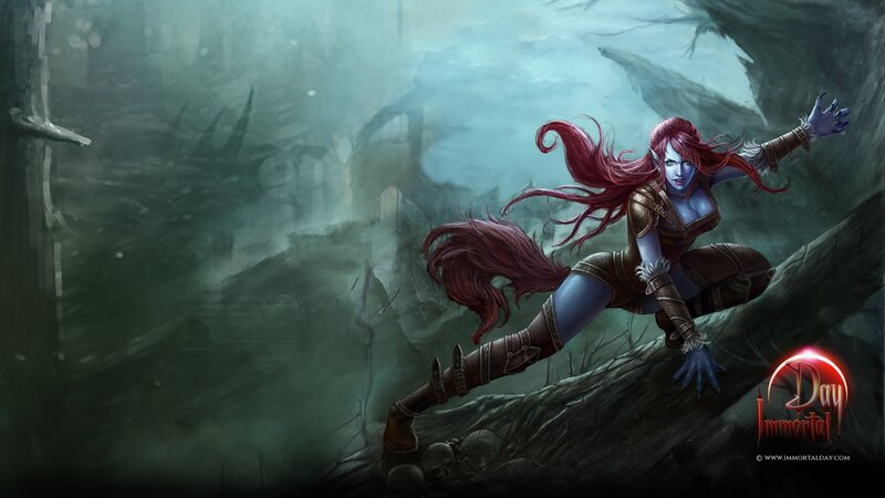 Elf Woman on Log