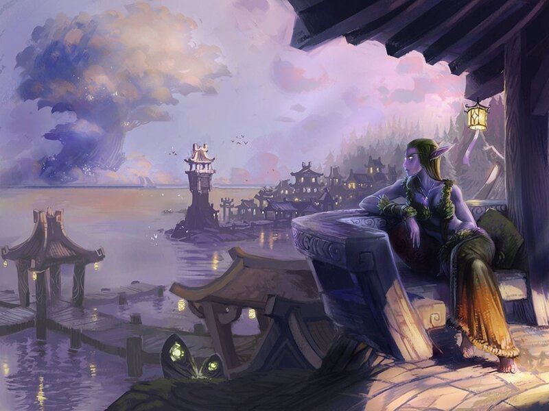 Elf Woman on Porch