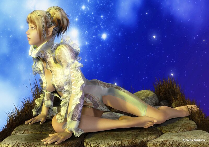 Elf Woman on Rocks