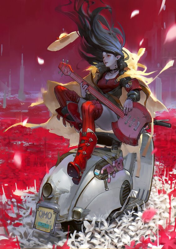 Elf Woman on Scooter