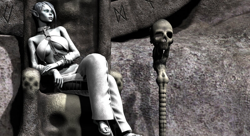 Elf Woman on Throne
