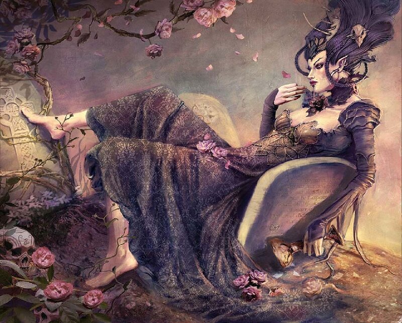 Elf Woman on Tombstone — Purple