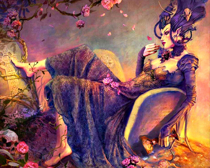 Elf Woman on Tombstone