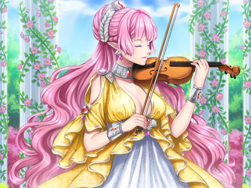 Elf Woman Playing Violin — Pink