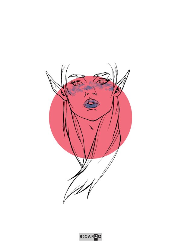 Elf Woman Portrait — Red