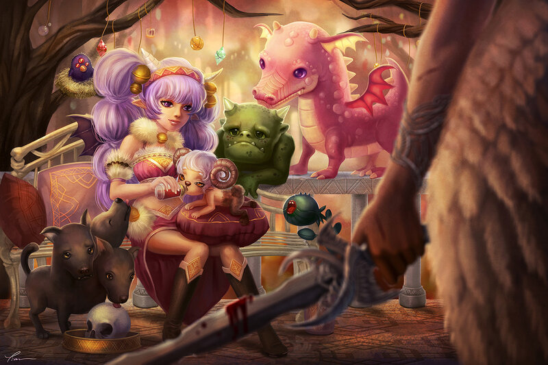 Elf Woman with Baby