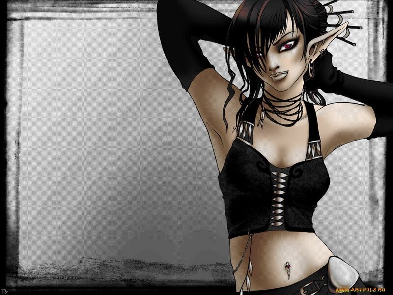 elf woman with black outfit