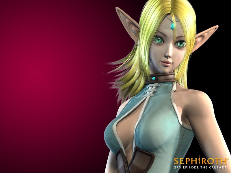 Elf Woman with Blonde Hair — Red