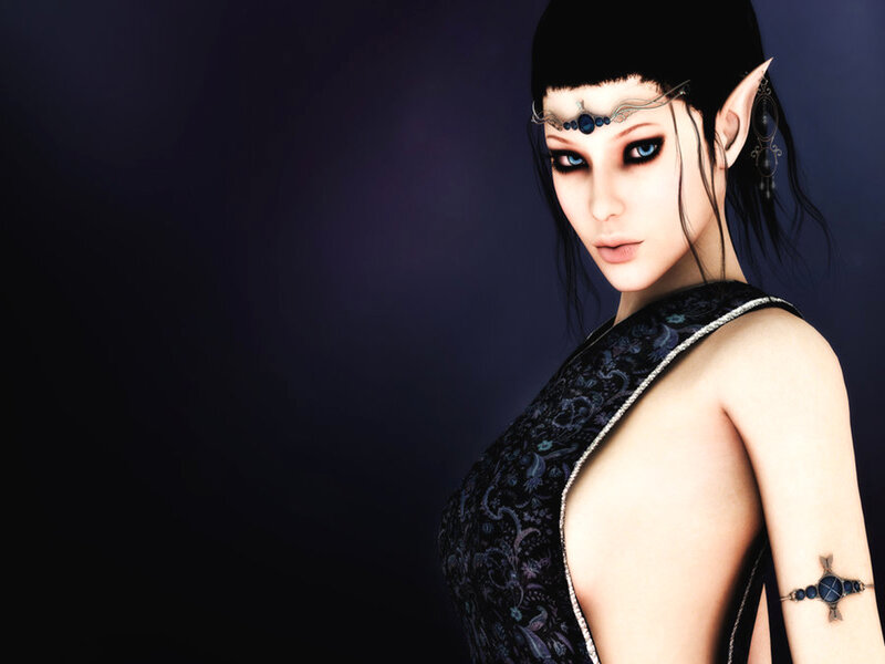 elf woman with blue eyes