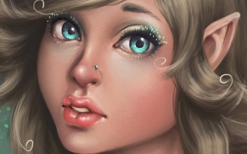Elf Woman with Blue Eyes — Dreamy