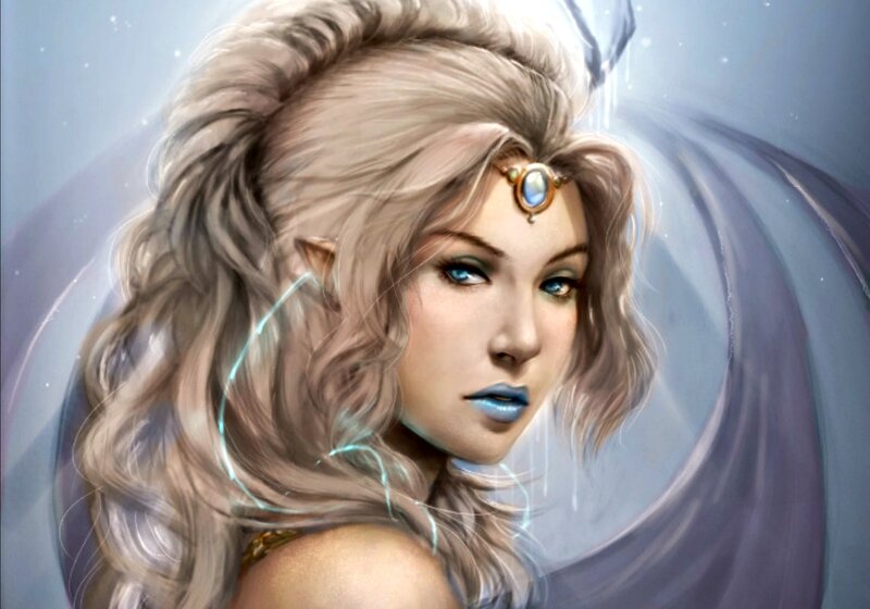 Elf Woman with Blue Eyes — Silver
