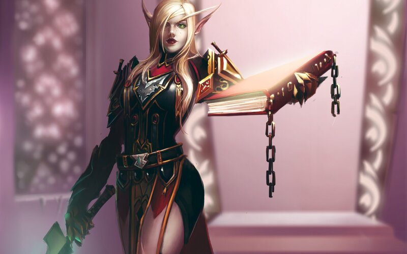 Elf Woman with Book — Purple