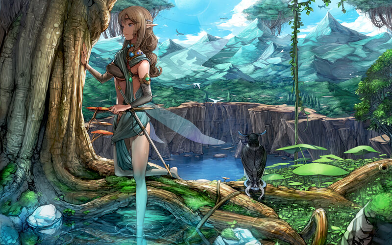 Elf Woman with Bow