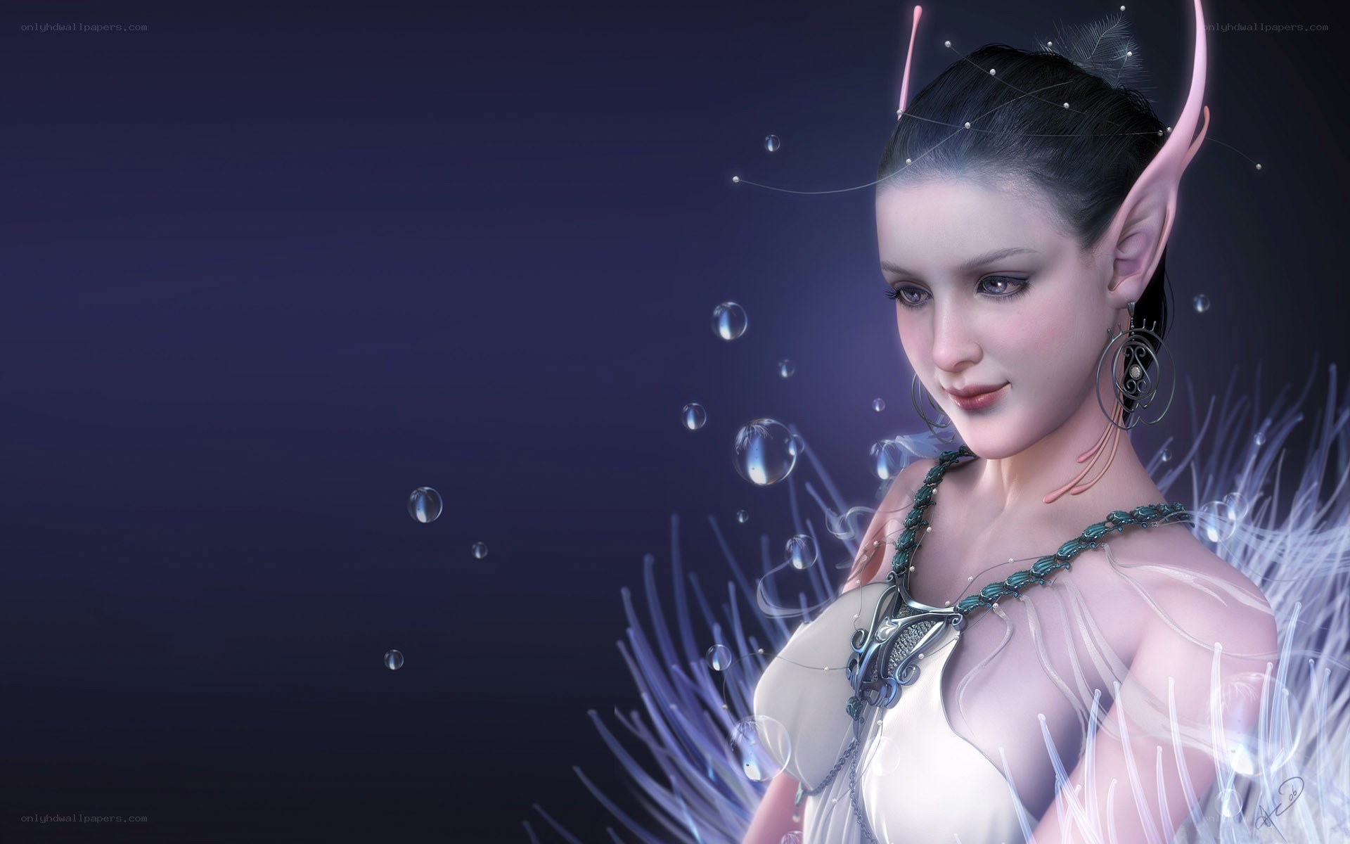 elf woman with bubbles