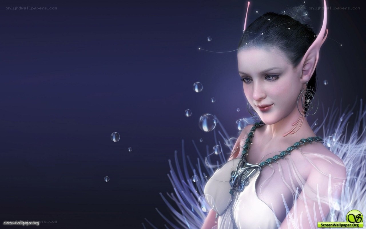 elf woman with bubbles