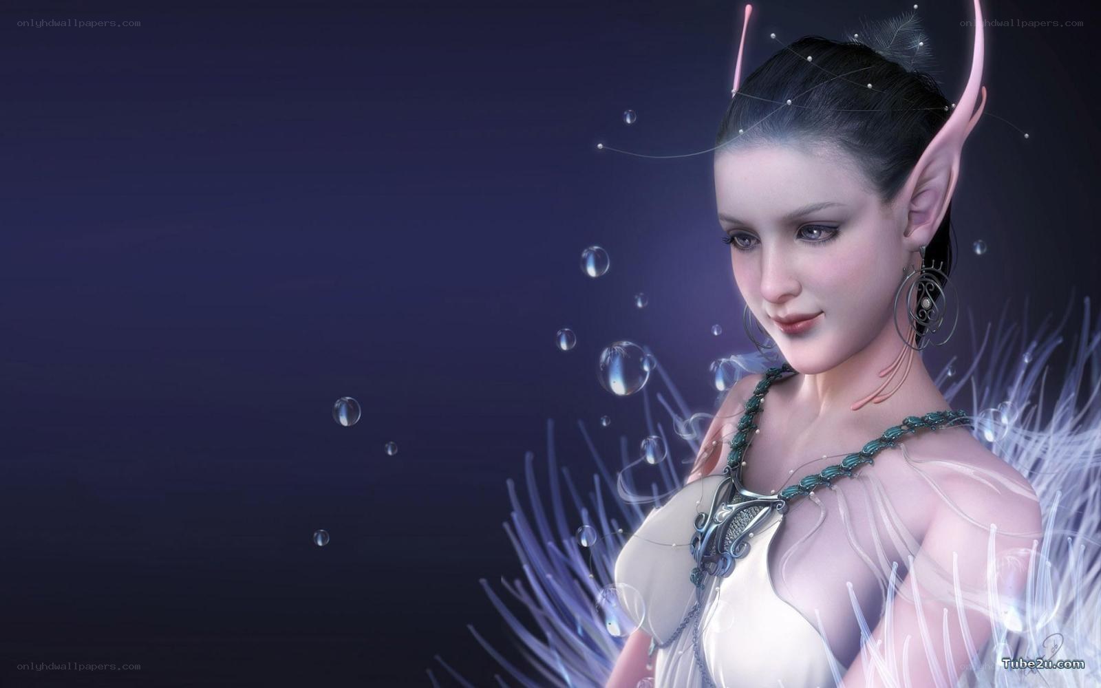 elf woman with bubbles