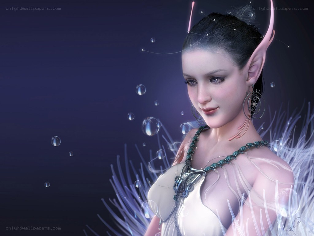 elf woman with bubbles