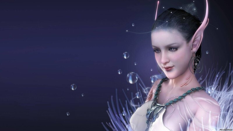 elf woman with bubbles