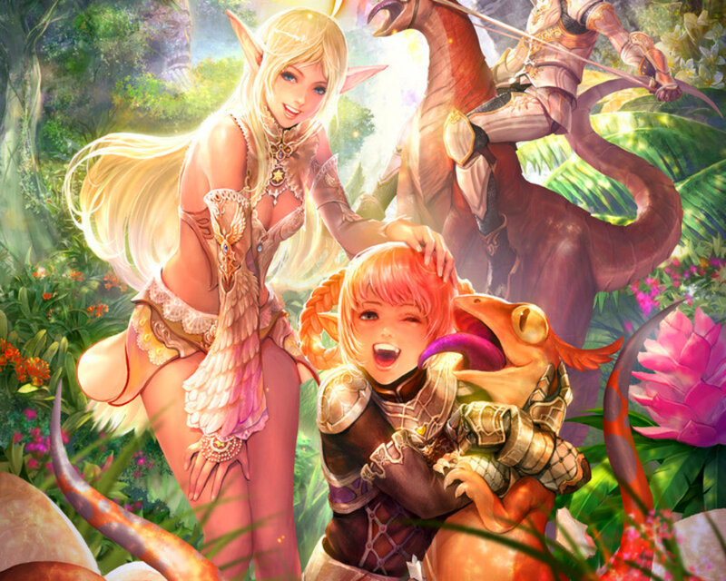 Elf Woman with Child — Green